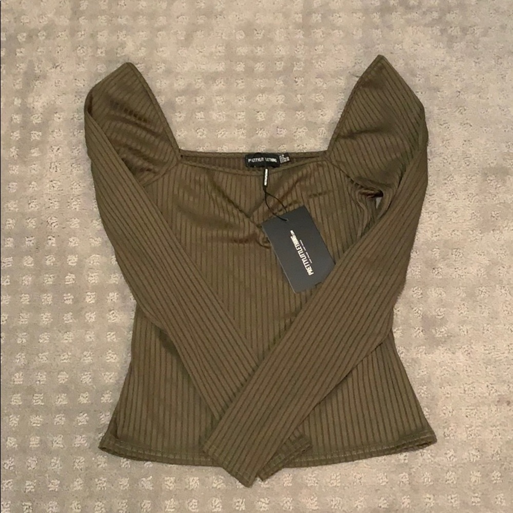 Pretty Little Thing long sleeve ribbed shirt